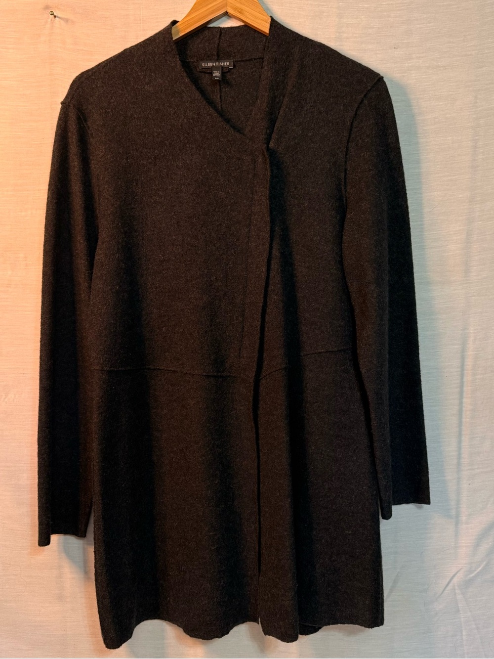 Eileen Fisher Merino Wool Asymmetrical Zip Cardigan Jacket S/P